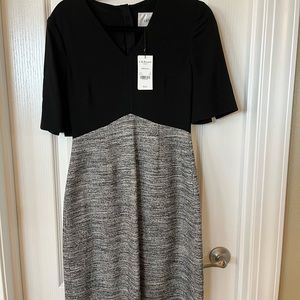 L.K. Bennett Black and B&W Tweed “Karlie” Dress — NWT Size 8